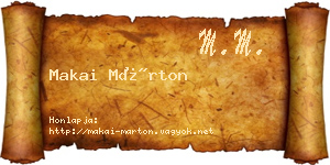 Makai Márton névjegykártya