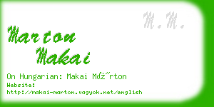 marton makai business card